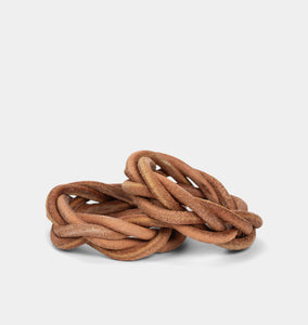 Knotted Leather Napkin S/2