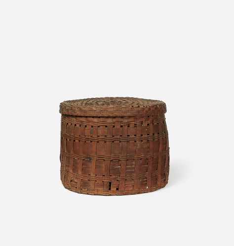 Vintage Handwoven Wicker Storage Basket
