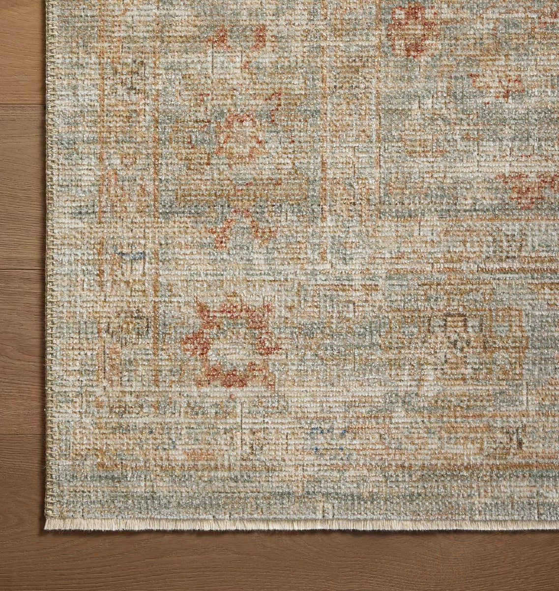 Heritage HER-06 Aqua / Terracotta Area Rug | Shoppe Amber Interiors