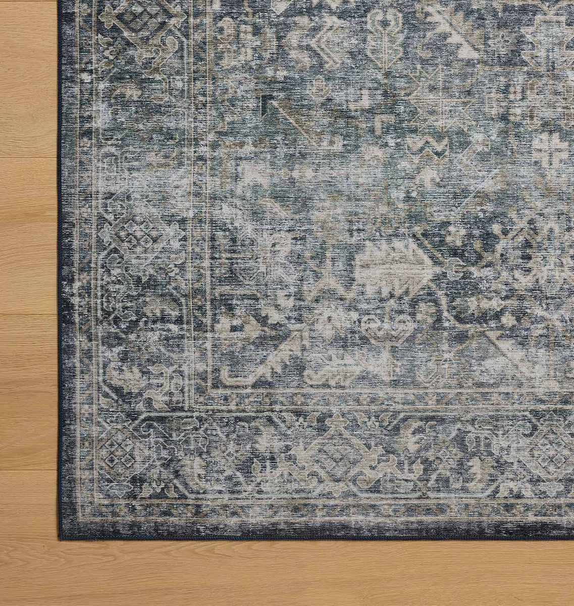 Josie JOS-01 Ocean / Natural Washable Rug | Shoppe Amber Interiors