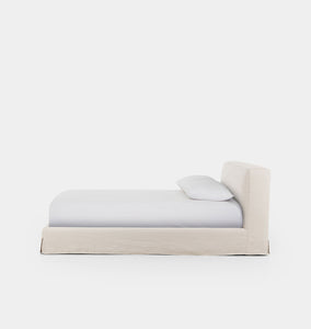 Lourdes Slipcover Bed Natural 