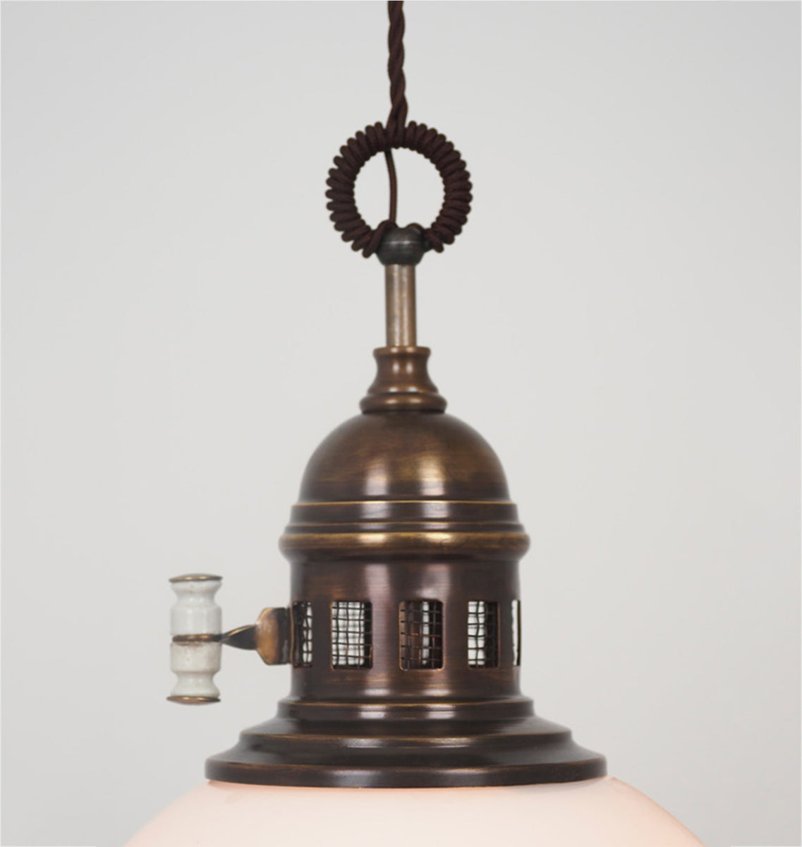 Trento Brass & Opaline Pendant | Shoppe Amber Interiors