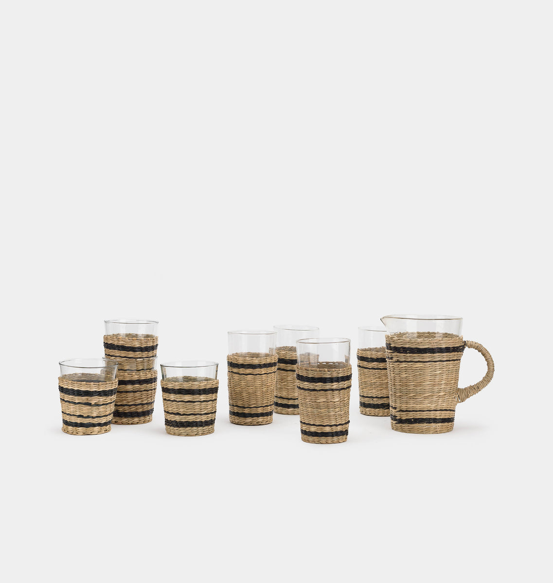 Shoppe Amber Interiors | Striped Seagrass Glassware Set