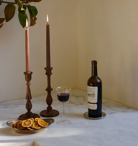Valori Turned Wood Candlestick