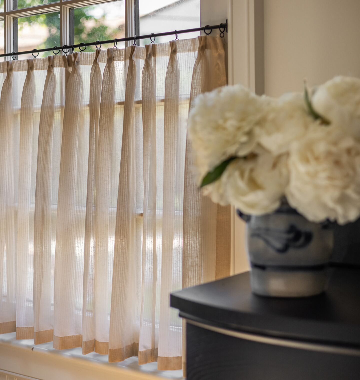 Triple Pinch Pleat Cafe Curtains Blythe Sheer