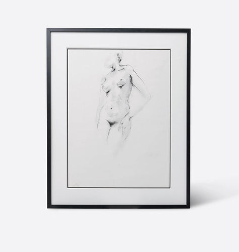 Female Nude Charcoal Drawing Framed
