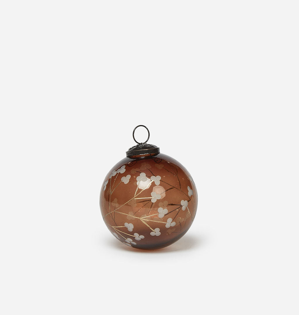 Winterbloom Etched Glass Ornament