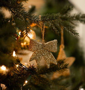 Lexie Glitter Bow Ornament