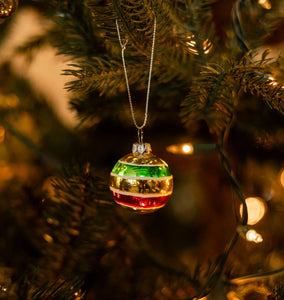 Heirloom Striped Glass Ornament