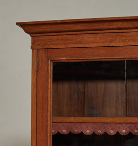 Vintage 19th Century English Oak Glazed Cabinet