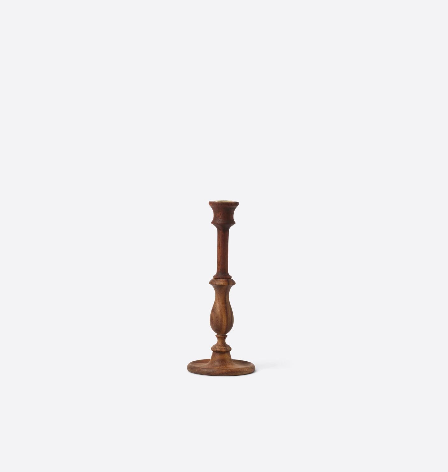 Piccola Turned Wood Candlestick