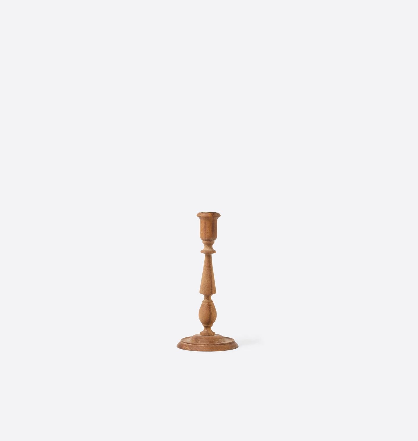Valori Turned Wood Candlestick