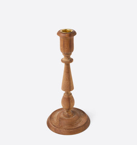 Valori Turned Wood Candlestick