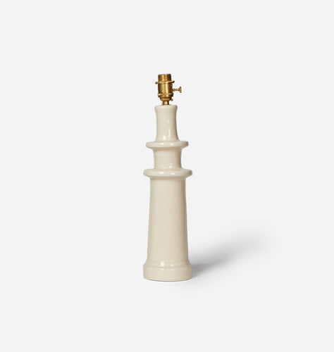 Ivory Ceramic Candlestick Table Lamp Base