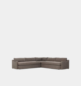 Aurelia 3 Piece Sectional Sofa 124" Broadway Coffee