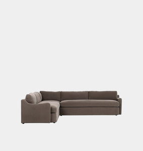 Aurelia 3 Piece Sectional Sofa 124" Broadway Coffee