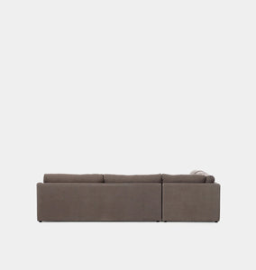 Aurelia 3 Piece Sectional Sofa 124" Broadway Coffee