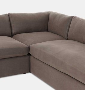 Aurelia 3 Piece Sectional Sofa 124" Broadway Coffee