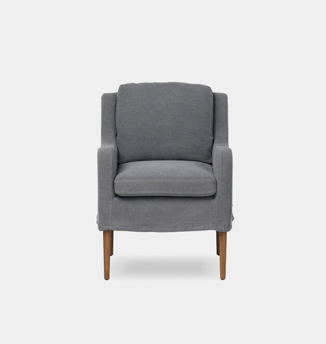 Aurelia Slipcovered Dining Chair Broadway  Denim