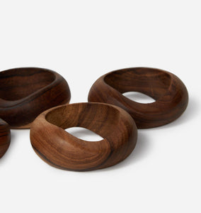 Owen Teak Wood Napkin Ring S/4