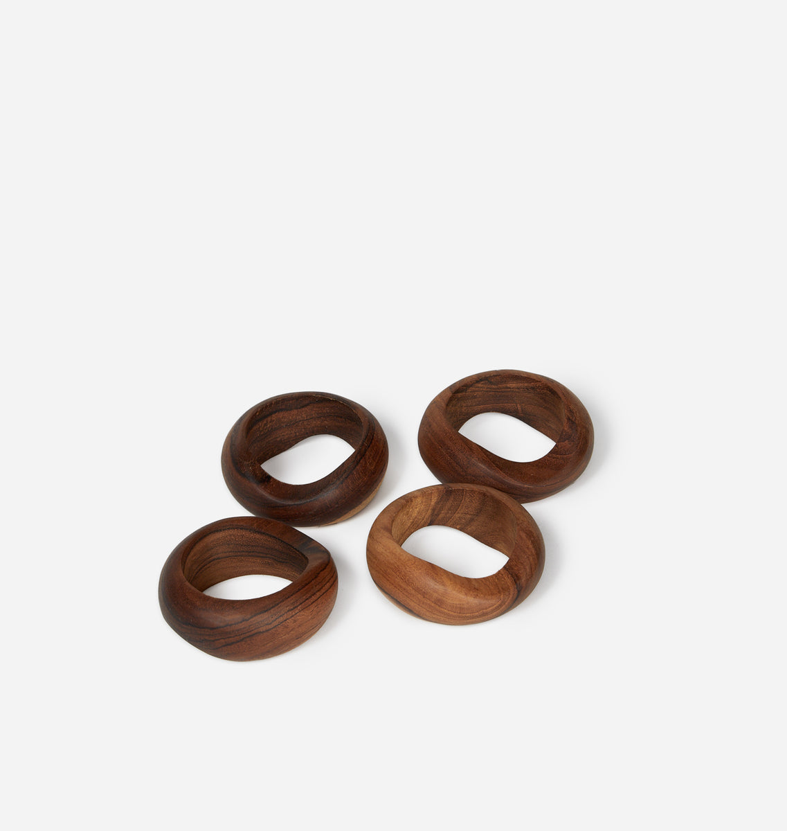 Owen Teak Wood Napkin Ring S/4 | Shoppe Amber Interiors