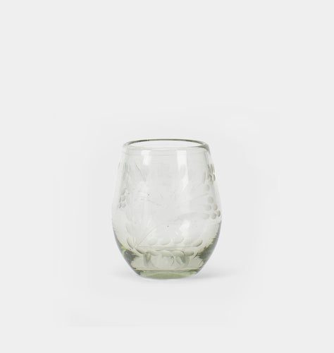 Etched Oval Glass