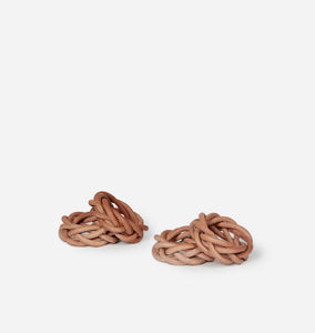 Braided Leather Napkin Ring S/2