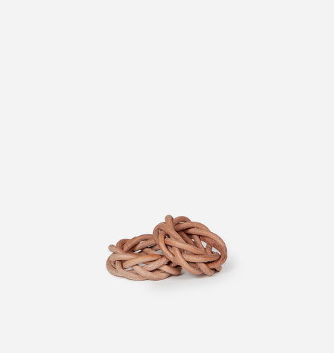 Braided Leather Napkin Ring S/2