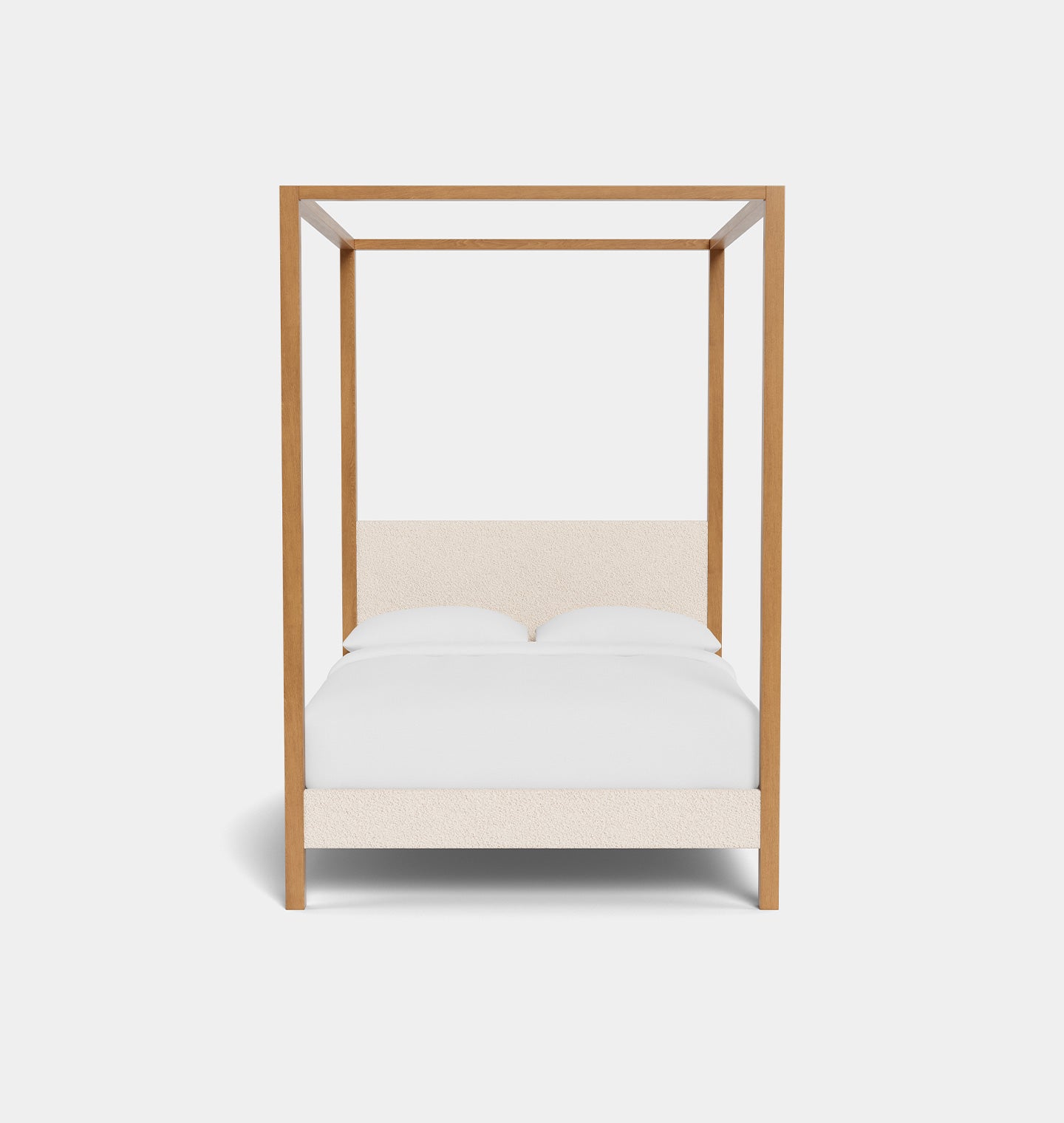 Briyana Bed Bone Boucle Natural Oak