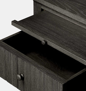 Bush Desk Distressed Black Oak