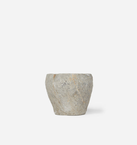 Vintage Chiseled Stone Bowl