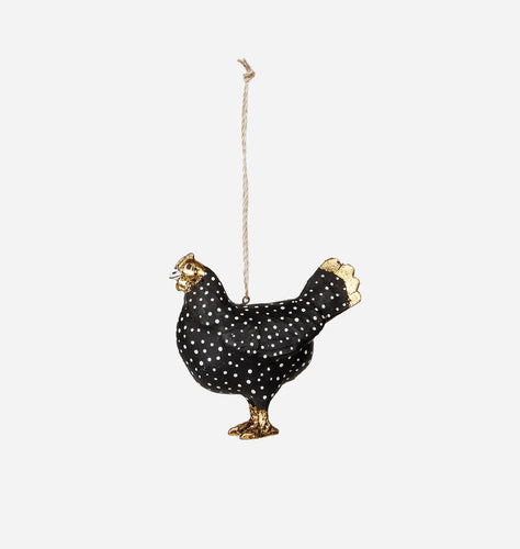 Eugene Hen Ornament Black