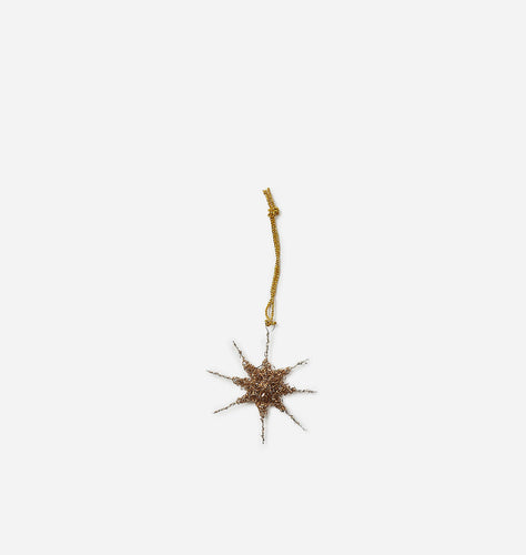 Tinsel Star Gold Ornament Small