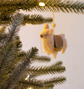 Wool Felt Llama Ornament