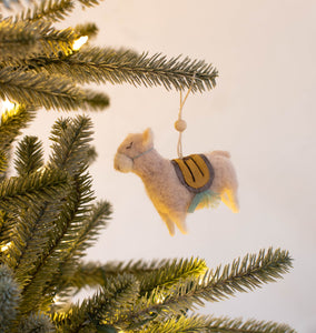 Wool Felt Llama Ornament