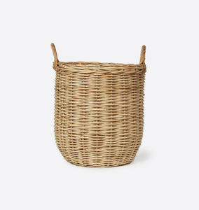 Hand-Woven Rattan Basket w/ Handles Medium
