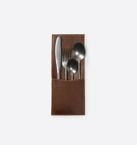 Emery Leather Cutlery Sleeve S/4