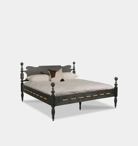 Cory Bed Queen King Distressed Black