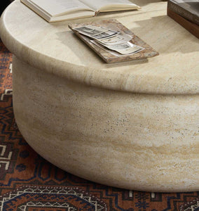 Dayna Coffee Table Faux Travertine
