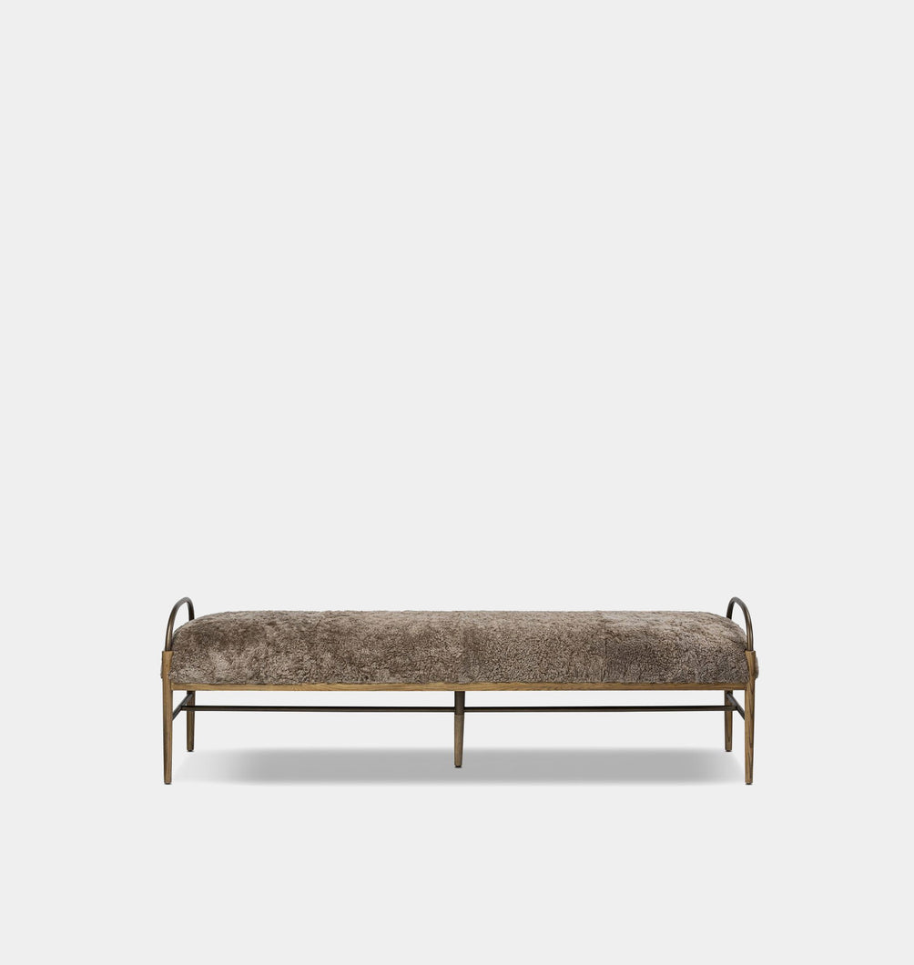 Demi Accent Bench Sepia Shearling