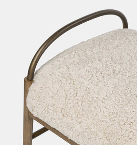 Demi Accent Stool Beige Shearling