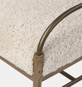 Demi Accent Stool Beige Shearling