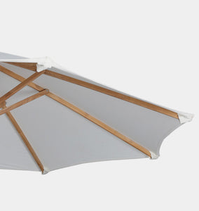 driscol tan patio umbrella Four Hands Baska Outdoor Round Umbrella
