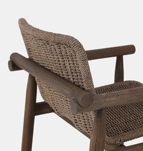 Dume Outdoor Dining Armchair Dark Woven