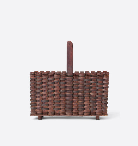 Vintage Woven Basket Magazine Holder