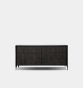 Amber Lewis x Four Hands Eloise 6 Drawer Dresser in Smoked Black Mindi Amber Lewis x Four Hands Eloise 6 Drawer Dresser in Smoked Black Mindi