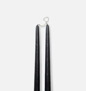 Dipped Taper Candle S/2 Charcoal