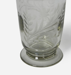 Etched Floral Drinking Glass