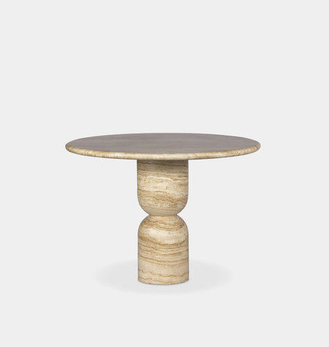 Figueroa Round Travertine Dining Table