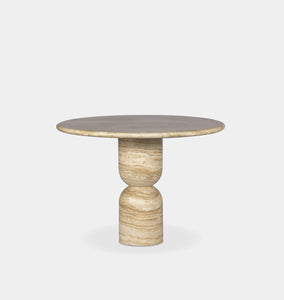 Figueroa Round Travertine Dining Table